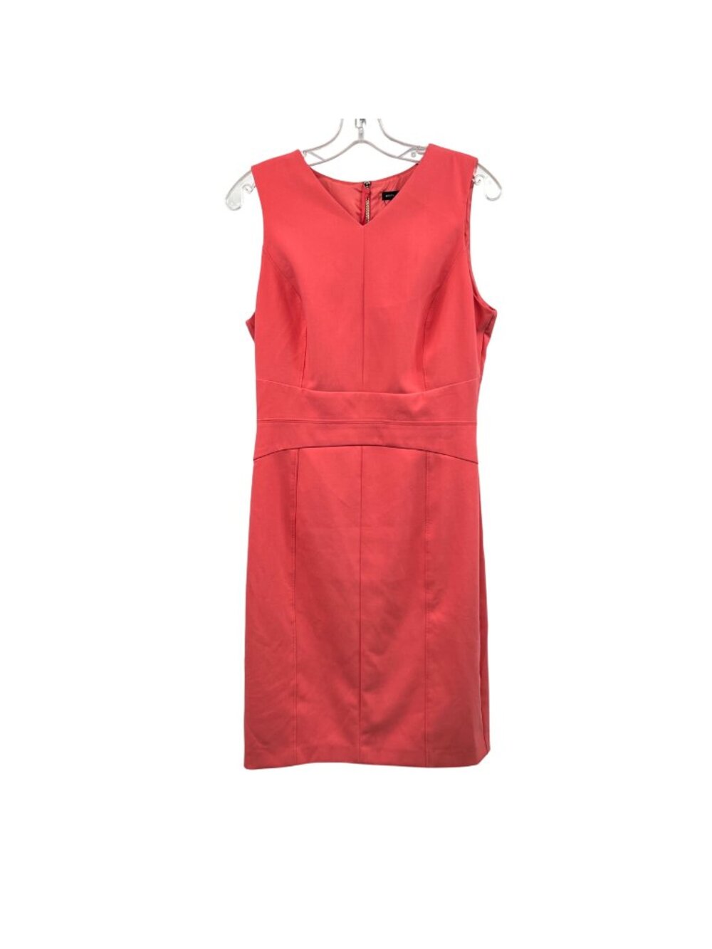 WHBM Womens Sleeveless Sheath Dress Knee Length Salmon Size 10 Zip